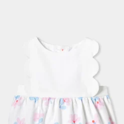 Barboteuse bébé fille en piqué de coton - blanc/multicolore
