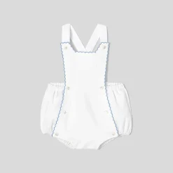 Barboteuse bébé fille Mon premier Jacadi - blanc/bleu