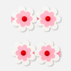 Barrette enfant fille - rose/blanc