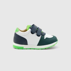 Basket running bébé garçon - marine/vert