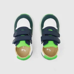 Basket running bébé garçon - marine/vert