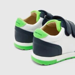 Basket running bébé garçon - marine/vert