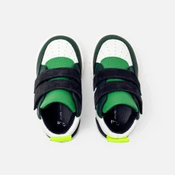 Baskets montantes bébé garçon - blanc/vert