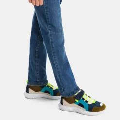 Baskets running enfant garçon - kaki