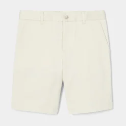 Bermuda enfant garçon en satin de coton - blanc casse