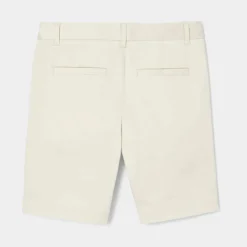 Bermuda enfant garçon en satin de coton - blanc casse