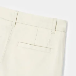 Bermuda enfant garçon en satin de coton - blanc casse