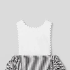 Bloomer bébé fille en popeline - gris/blanc