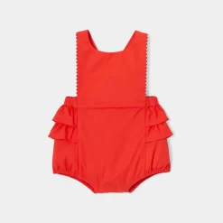 Bloomer bébé fille en popeline - rouge brique