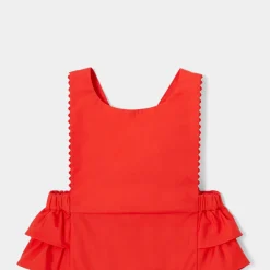 Bloomer bébé fille en popeline - rouge brique