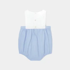 Bloomer bébé garçon en Oxford - bleu/blanc