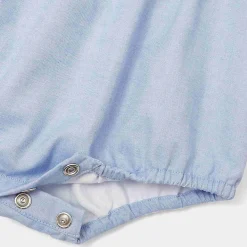 Bloomer bébé garçon en Oxford - bleu/blanc