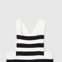 Bloomer bébé garçon en tricot - blanc casse/marine