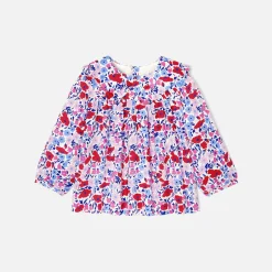 Blouse bébé fille en tissu Liberty - blanc/multicolore