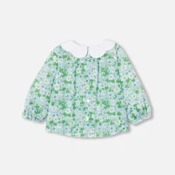 Blouse bébé fille en Tissu Liberty - blanc/multicolore