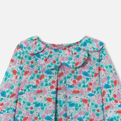Blouse bébé fille en Tissu Liberty - blanc/multicolore
