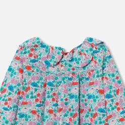 Blouse bébé fille en Tissu Liberty - blanc/multicolore