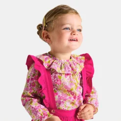 Blouse bébé fille en Tissu Liberty - blanc/multicolore