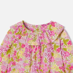 Blouse bébé fille en Tissu Liberty - blanc/multicolore