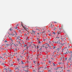 Blouse bébé fille en Tissu Liberty - rose/multicolore
