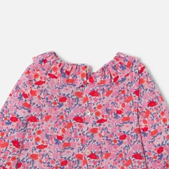 Blouse bébé fille en Tissu Liberty - rose/multicolore