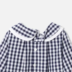 Blouse bébé fille en vichy - bleu/blanc