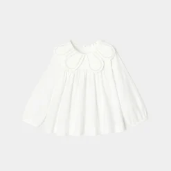 Blouse bébé fille manches longues - blanc jacadi