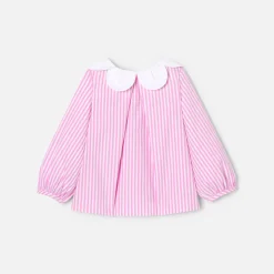 Blouse bébé fille rayée - blanc/rose