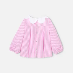Blouse bébé fille rayée - blanc/rose