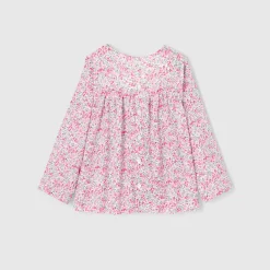 Blouse en tissu Liberty enfant fille - Jacadi x Tohana - rose/gris