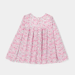 Blouse en tissu Liberty enfant fille - Jacadi x Tohana - rose/gris