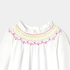 Blouse enfant fille en flanelle - blanc jacadi