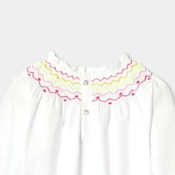 Blouse enfant fille en flanelle - blanc jacadi