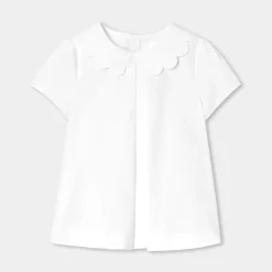 Blouse enfant fille en popeline - blanc jacadi