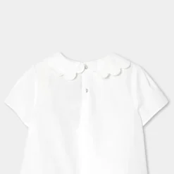 Blouse enfant fille en popeline - blanc jacadi