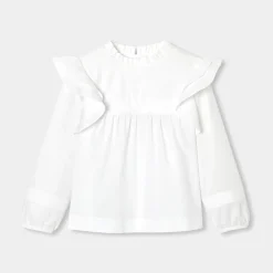 Blouse enfant fille en popeline - blanc jacadi