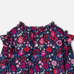 Blouse enfant fille en tissu Liberty - marine/multicolore