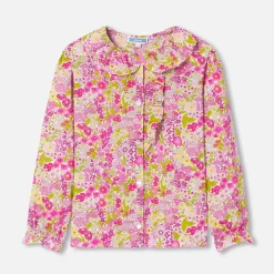 Blouse enfant fille en tissu Liberty - blanc/multicolore