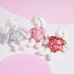 Blouse pour peluche lapin moyen modèle - blanc/multicolore