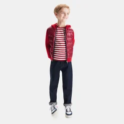Blouson bi-matière enfant garçon - rouge/bordeaux