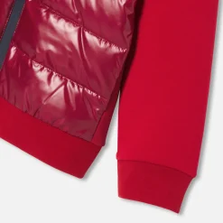Blouson bi-matière enfant garçon - rouge/bordeaux