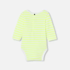 Body bébé à rayures - jaune/blanc