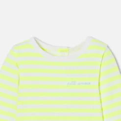 Body bébé à rayures - jaune/blanc