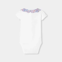 Body bébé fille à col en tissu Liberty - blanc jacadi