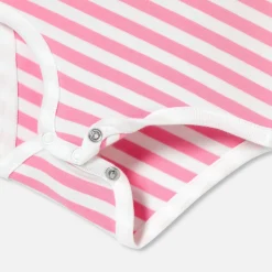 Body bébé fille manches longues - blanc/rose