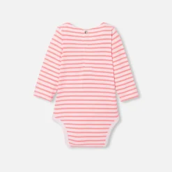 Body bébé fille rayé - rose/multicolore