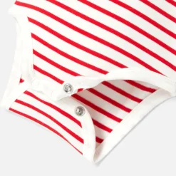 Body manches longues bébé garçon - rouge/blanc