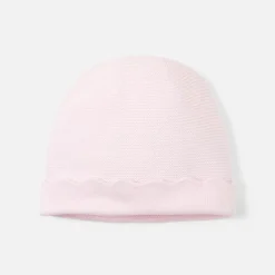 Bonnet bébé fille en tricot - rose pale jacadi