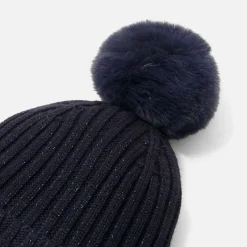 Bonnet enfant fille détails de Lurex - marine jacadi