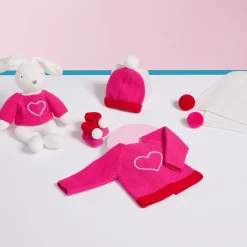 Bonnet Love Maille collection solidaire - rose/rouge